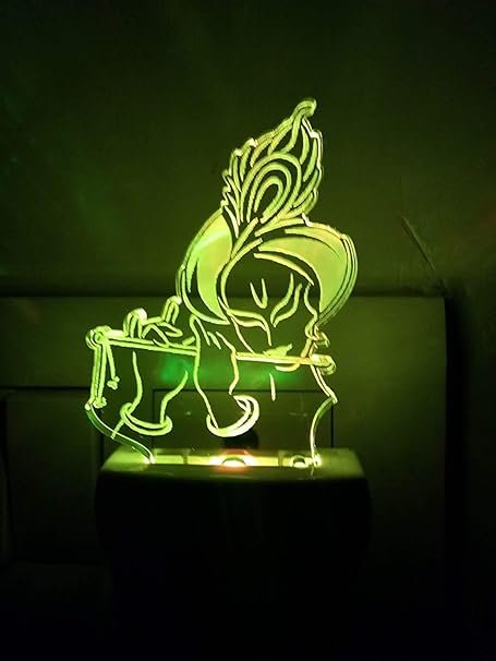 LYNREX Krishna Acrylic 7 Color Changing 3D Illusion LED Night Lamp. for Gift,Home,livingroom,Bedroom(Multicolour)